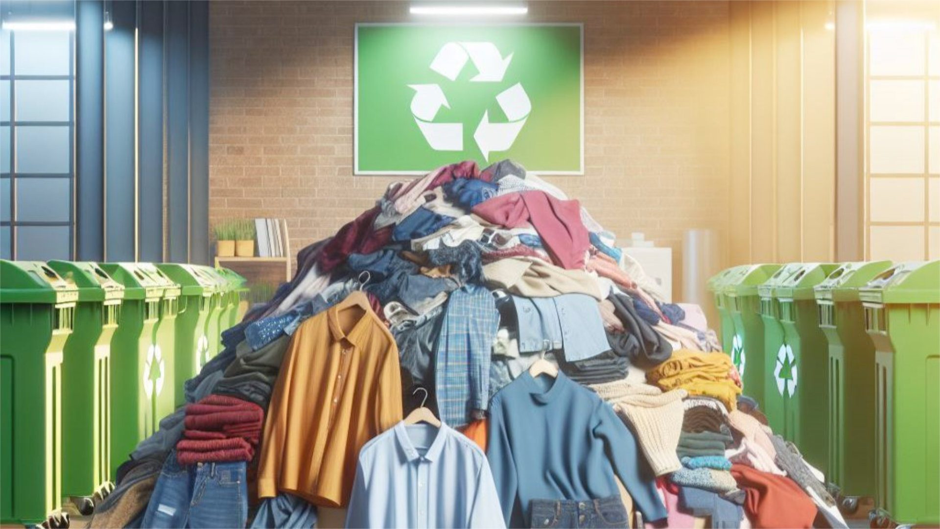 Mountain with clothes for recycling