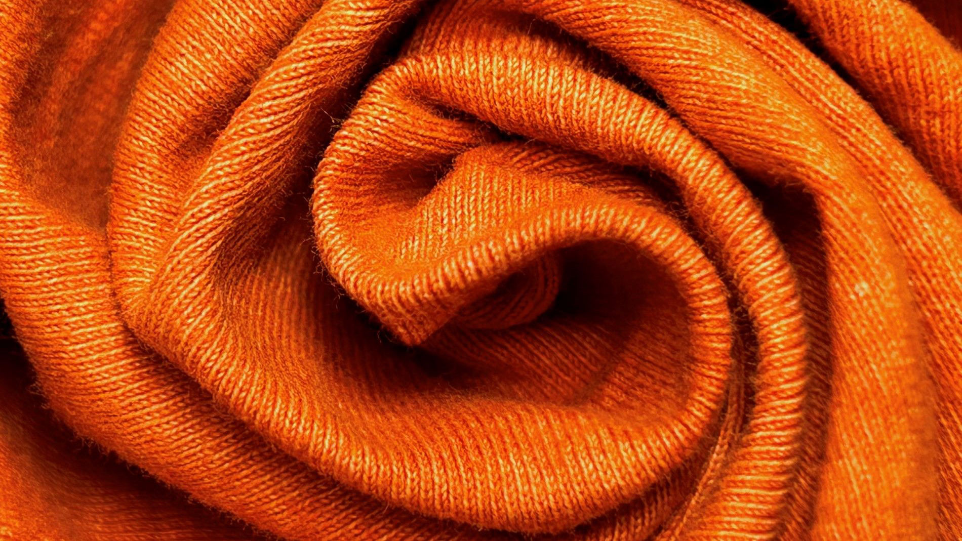 Orange fabric rolled
