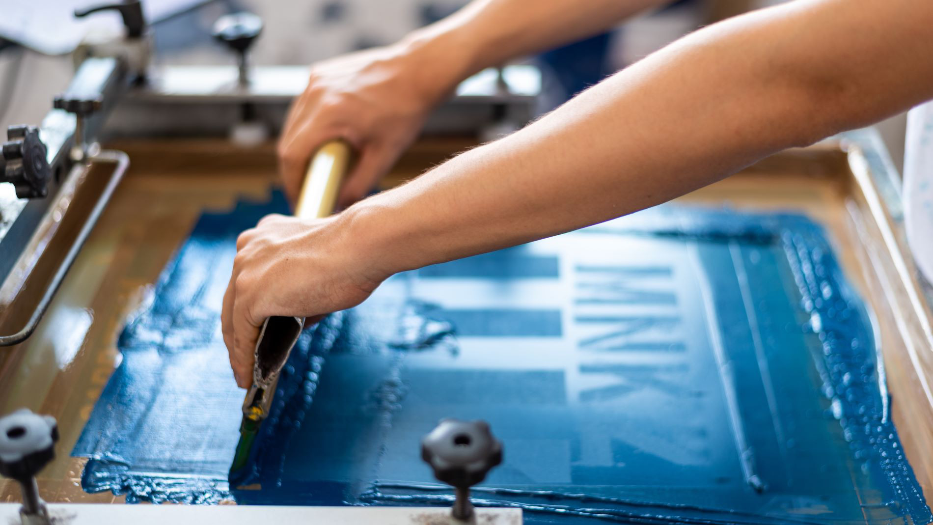 Textiles are printed by hand