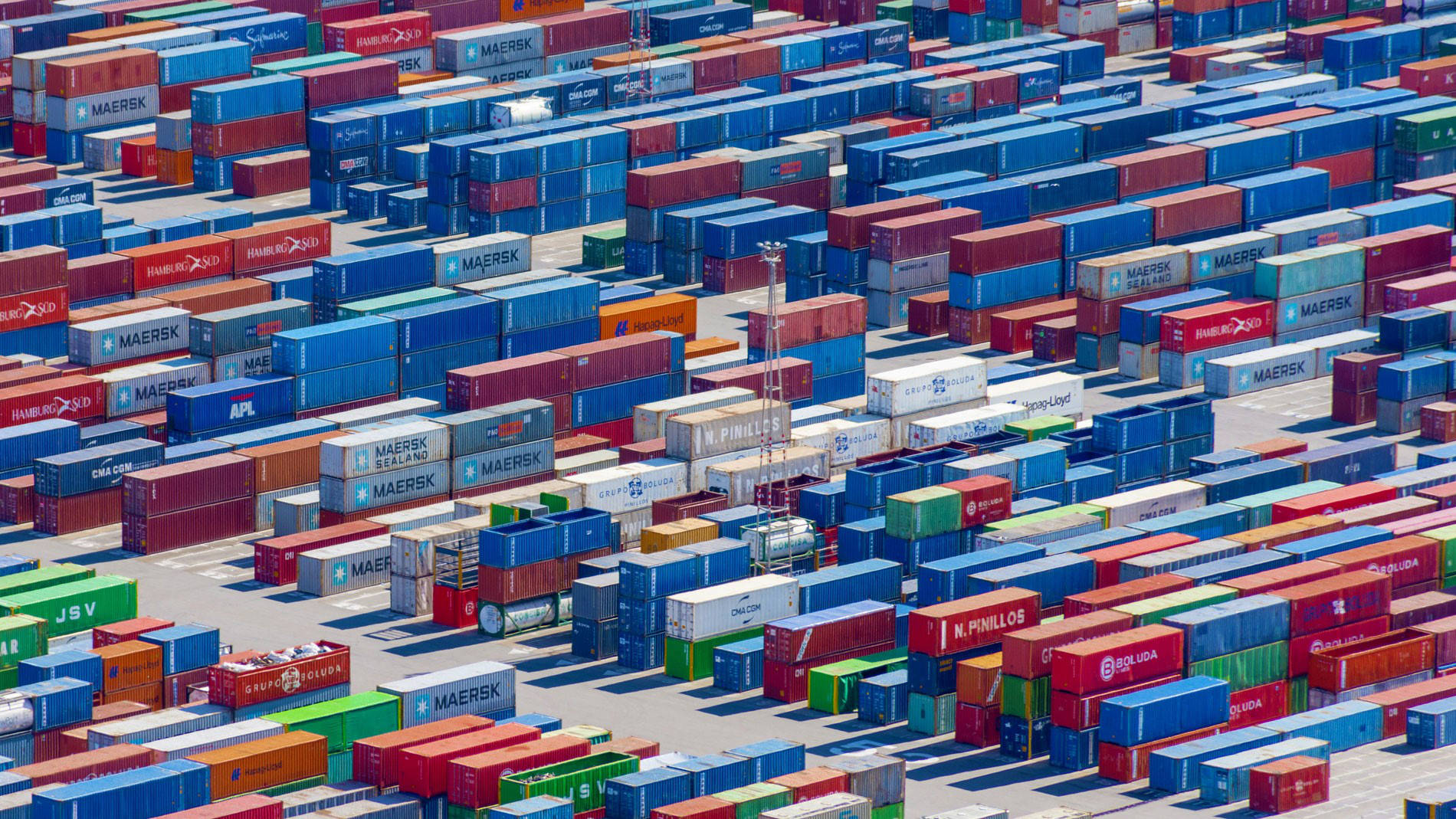 Viele bunte Container