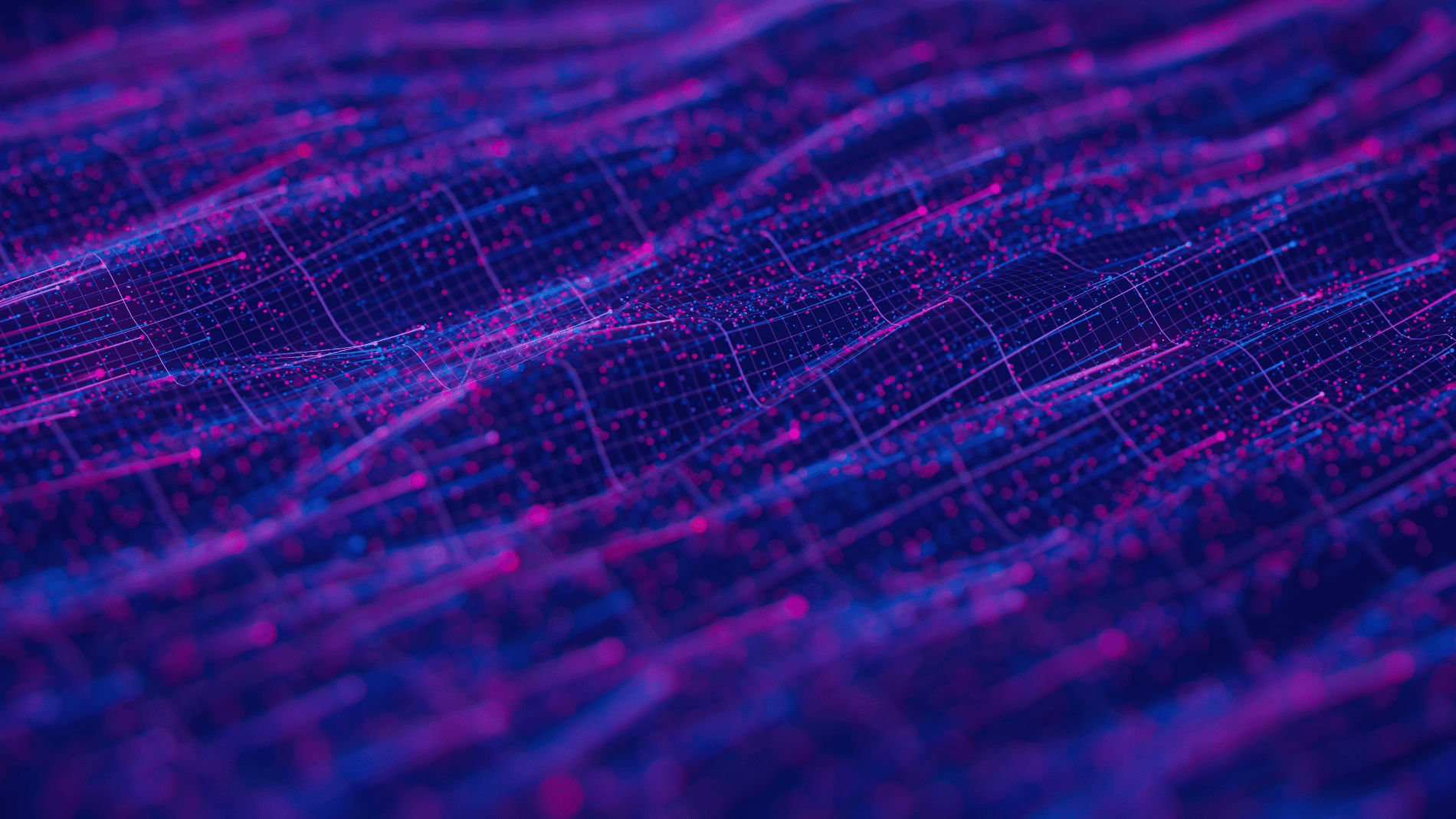 Abstract data landscape featuring a network and digital points
