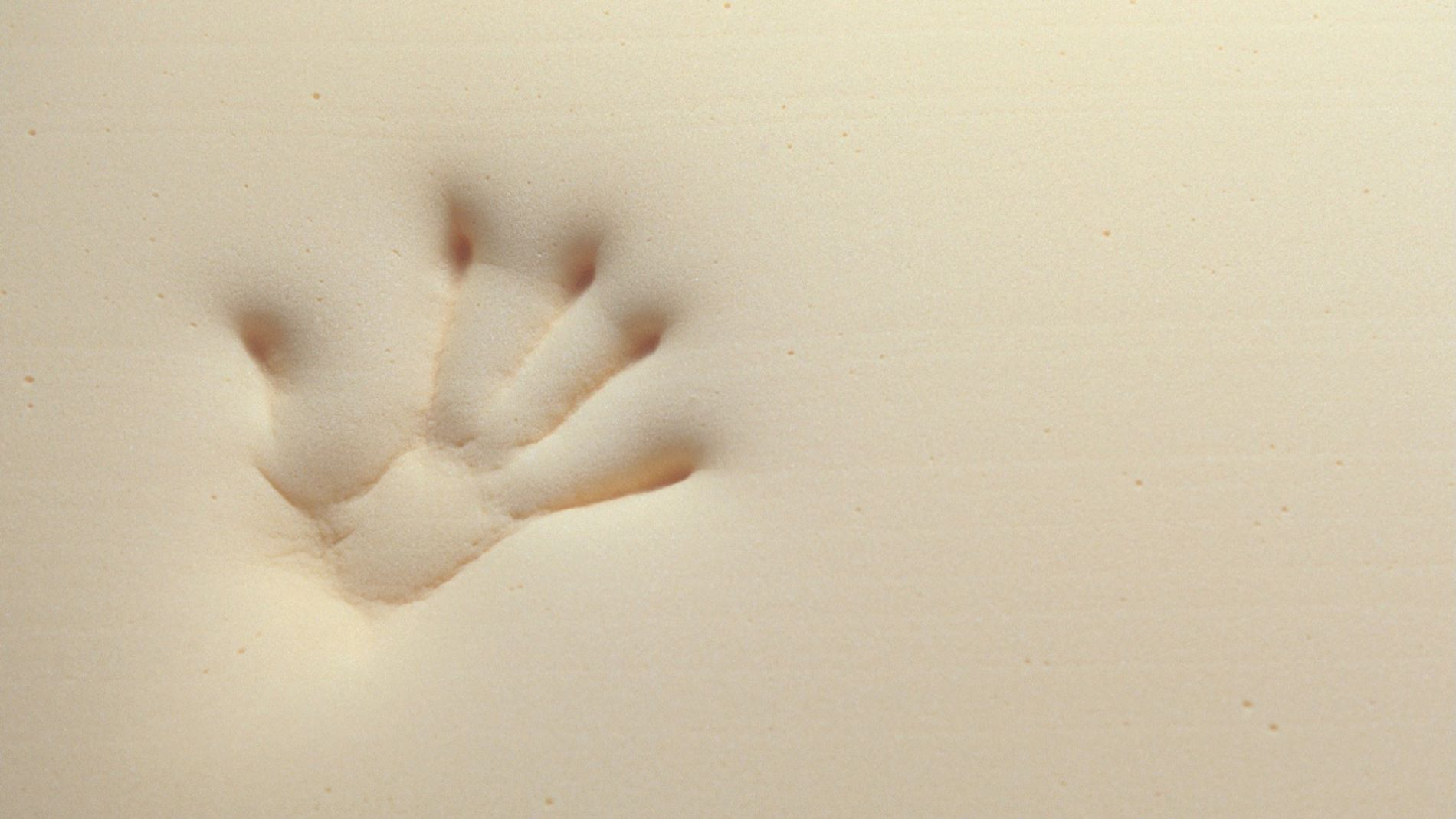 Handprint in soft memory foam material