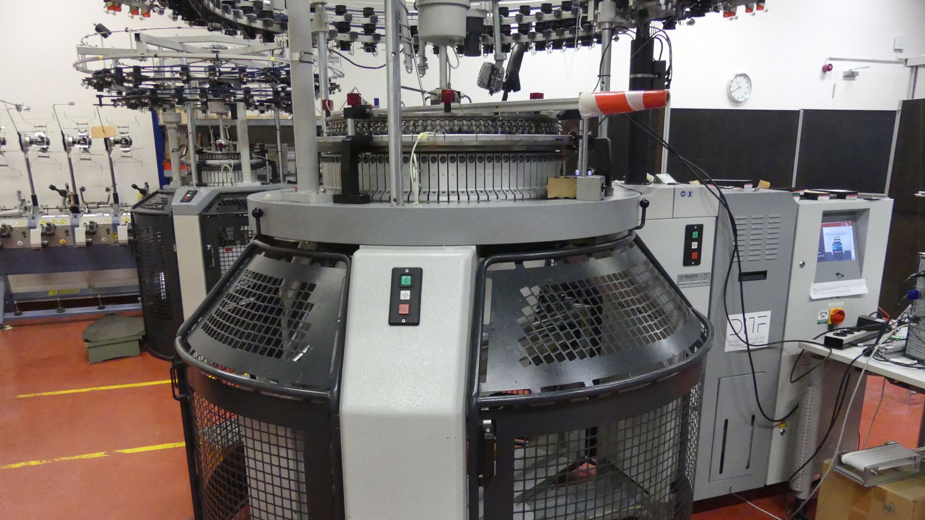 Industrial knitting machine used in textile production