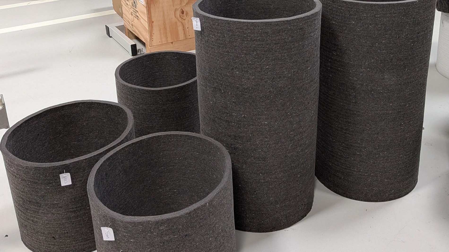 RecyTube-Elemente aus recyceltem Textilmaterial