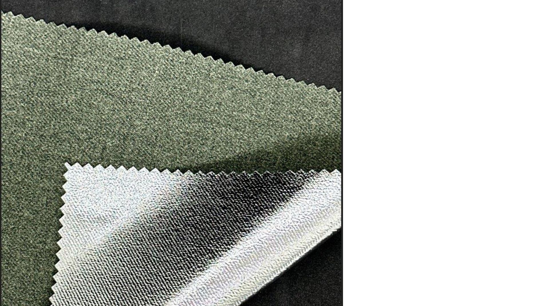 Stoffmuster in grünen und grauen Texturen