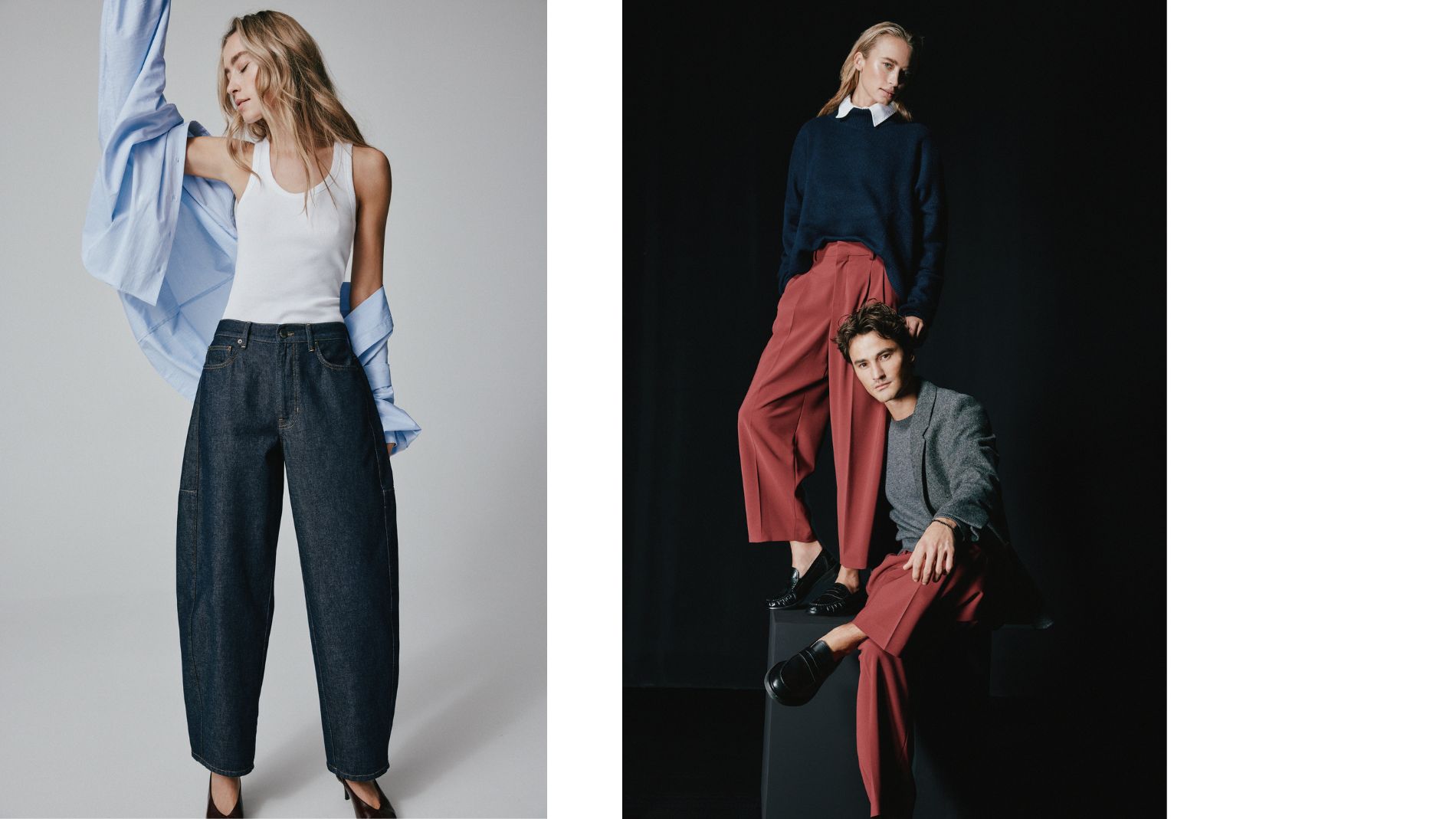 Modern fashion portraits with bold colour contrasts