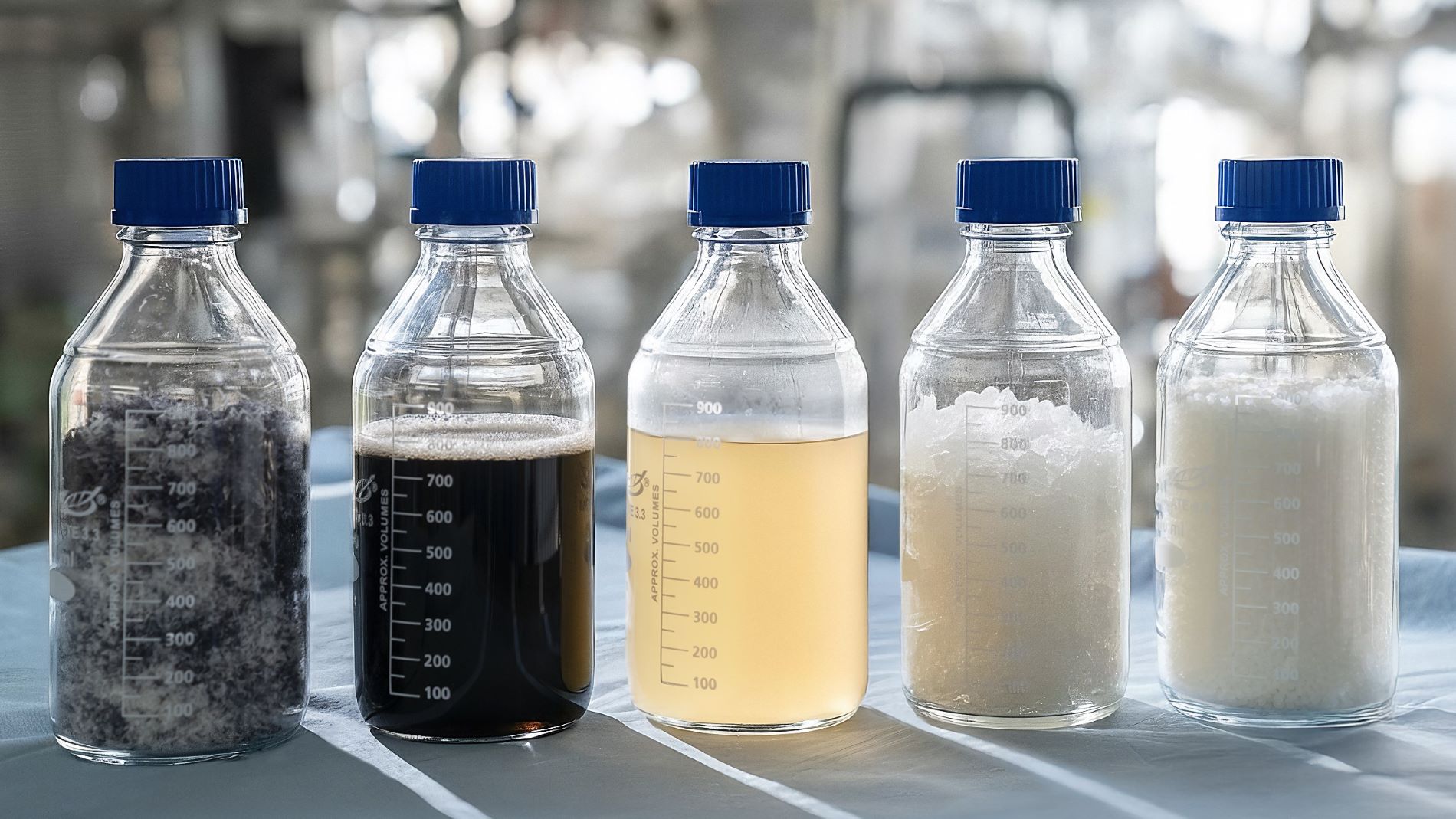 Plastic recycling in different processing stages