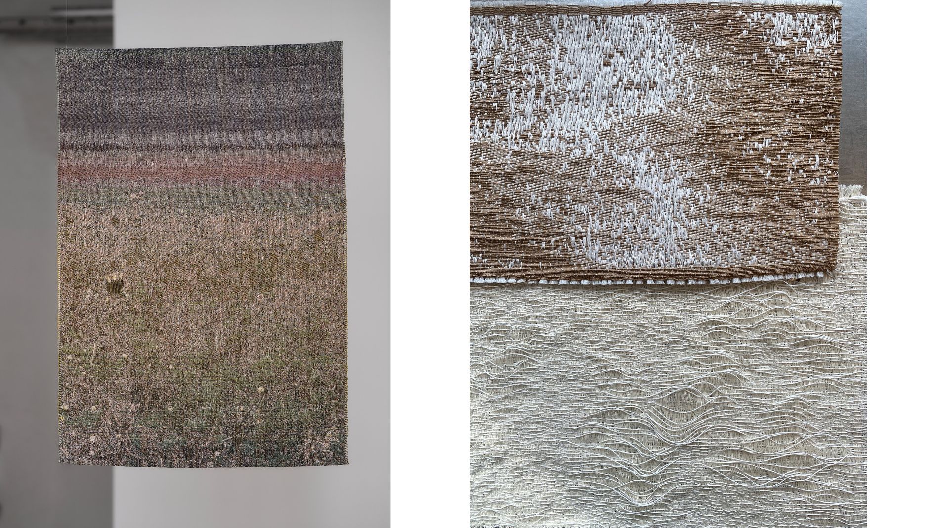 Weaving studio with paper yarn textile