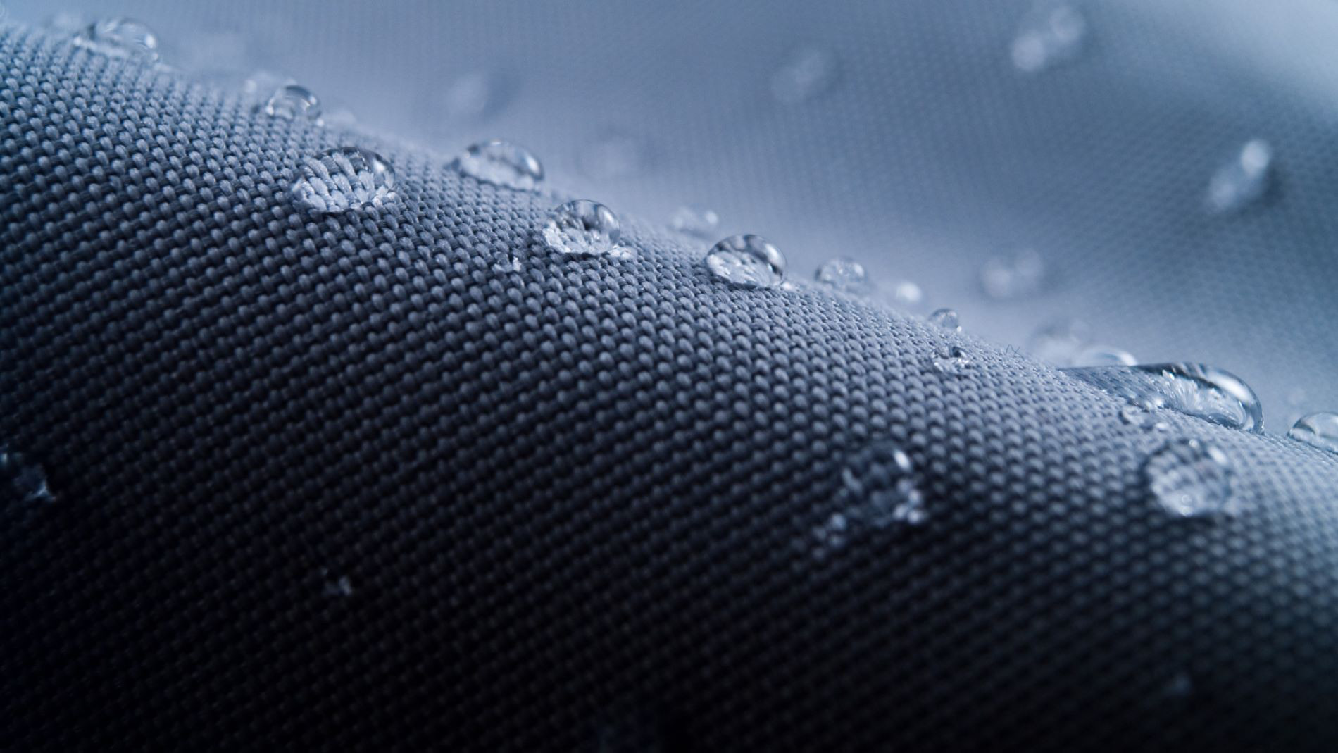 Water droplets on water-repellent fabric