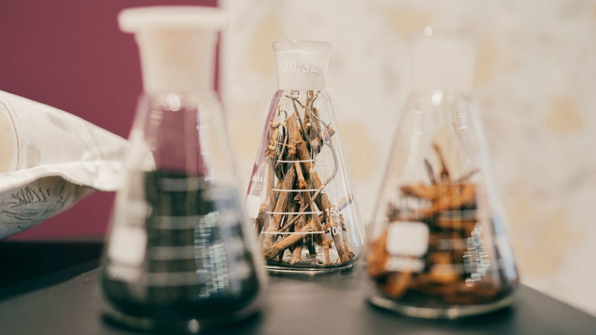 Natural fibres and textile materials in laboratory