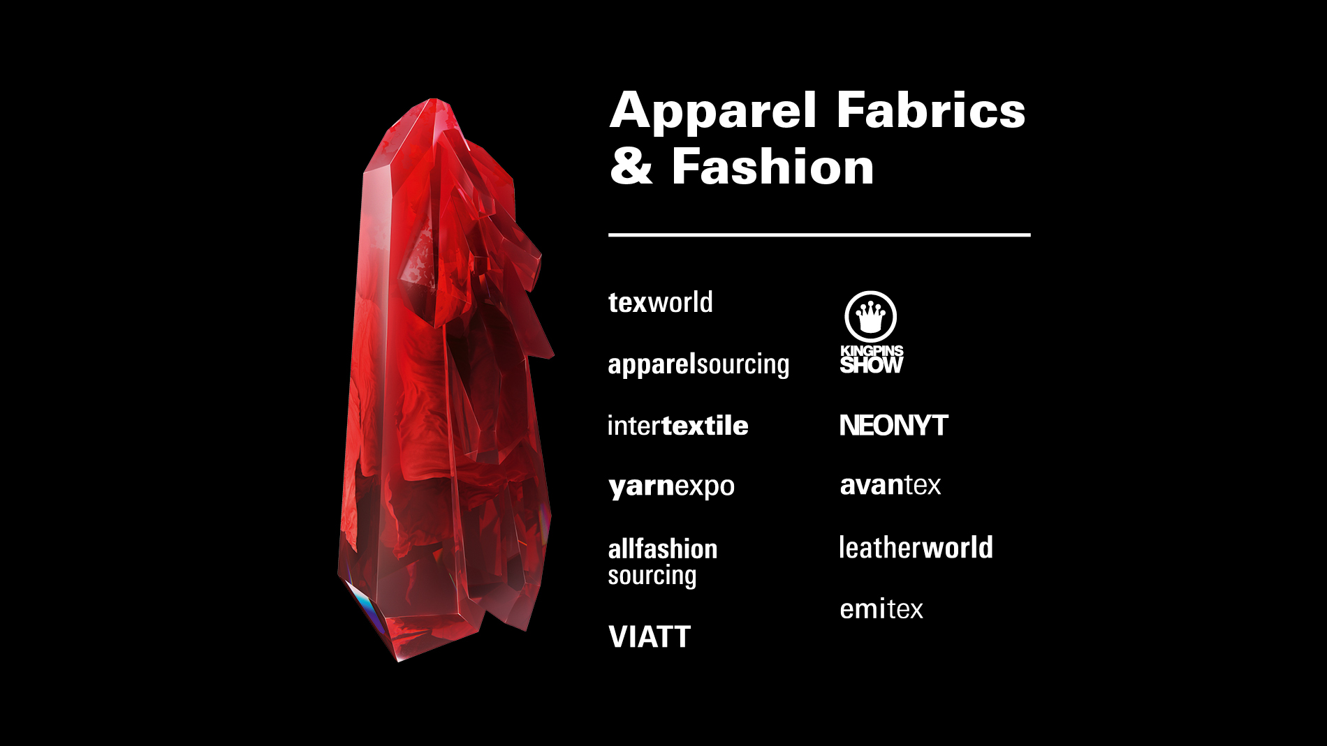 Logos of all Apparel Fabrics & Fashion trade fairs