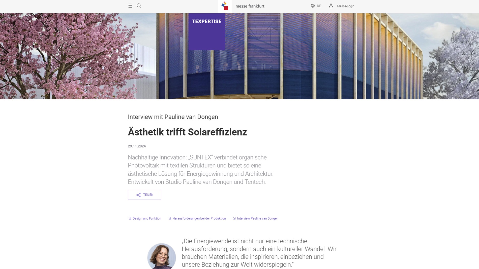 Ausschnitt eines Advertorials